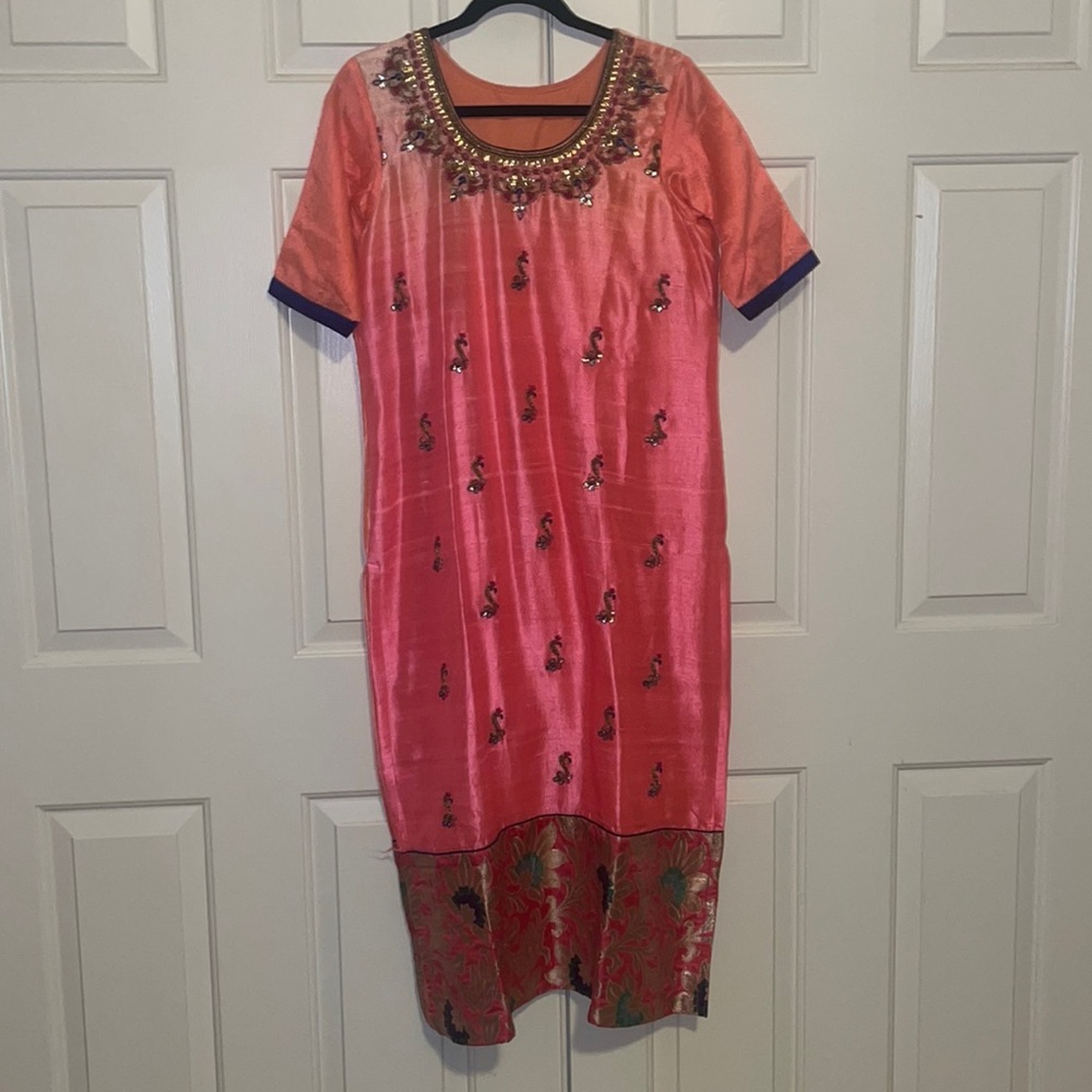 Orange and Pink Indian Traditional Dress